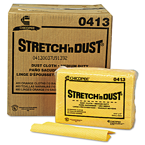 Chix Stretch 'n Dust Cloths, 12.6 x 17, Yellow, 40/Pack, 10 Packs/Carton (0413)