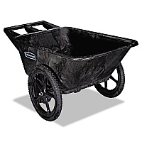 Rubbermaid Commercial Big Wheel Agriculture Cart, 300-lb Capacity, 32.75w x 58d x 28.25h, Black (5642BLA)
