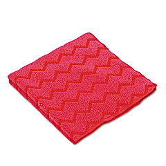 Rubbermaid Commercial HYGEN Microfiber Cleaning Cloths, 16 x 16, Red, 12/Carton (Q620RED)