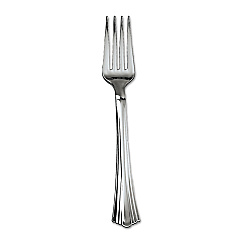 WNA Heavyweight Plastic Forks, Reflections Design, Silver, 600/Carton (610155)