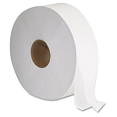 GEN JRT Jumbo Bath Tissue, Septic Safe, 2-Ply, White, 12" Diameter, 1,375 ft Length, 6 Rolls/Carton (GEN1513)