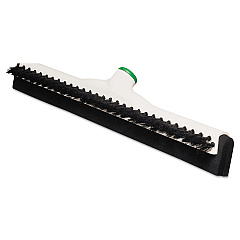 Unger Sanitary Brush with Squeegee, Black Polypropylene Bristles, 18" Brush, Moss Plastic Handle (PB45A)