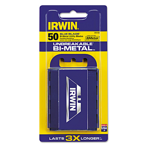 IRWIN Utility Knife Bi-Metal Traditional Replacement Blades, 50/Pack (2084300)