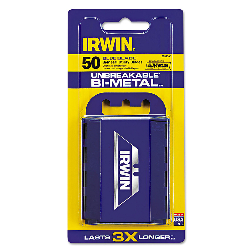 IRWIN Utility Knife Bi-Metal Traditional Replacement Blades, 50/Pack (2084300)