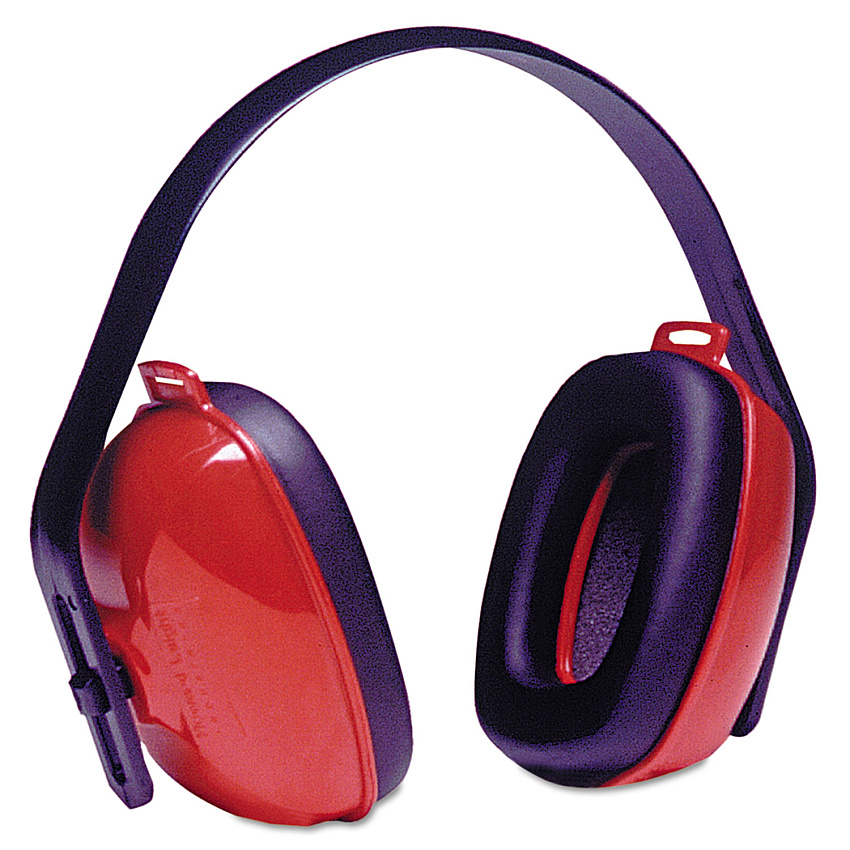 Howard Leight QM24+ Three-Position Earmuffs, 25 dB NRR, Red/Black (QM24PLUS)