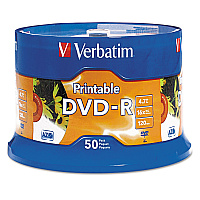 Verbatim DVD-R Recordable Disc, 4.7 GB, 16x, Spindle, White, 50/Pack (95137)