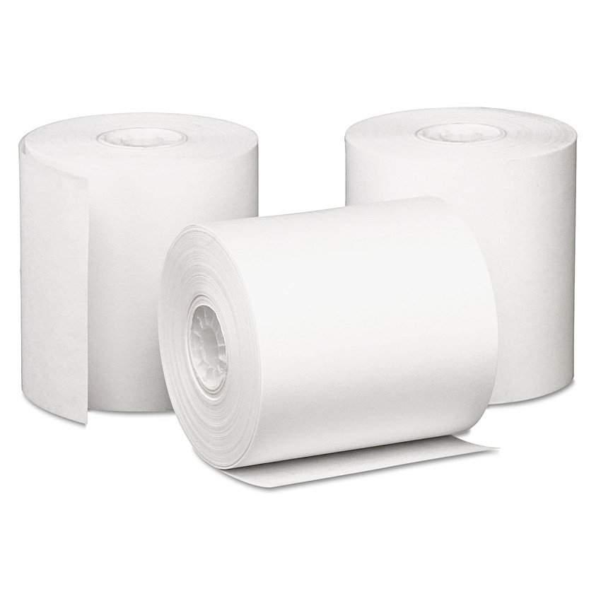 ICONEX Impact Bond Paper Rolls, 3" x 85 ft, White, 50/Carton (90742203)