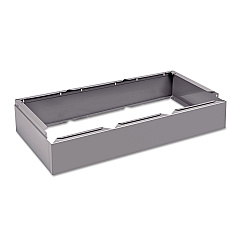 Tennsco Three Wide Closed Locker Base, 36w x 18d x 6h, Medium Gray (CLB3618MG)