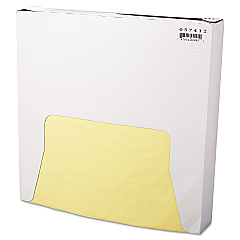 Bagcraft Grease-Resistant Paper Wraps and Liners, 12 x 12, Yellow, 1,000/Box, 5 Boxes/Carton (057412)