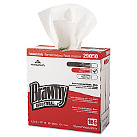 Brawny Professional Medium Duty Scrim Reinforced Wipers, 4-Ply, 9.25 x 16.69, White, 166/Box, 5 Boxes/Carton (2905003)