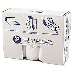 Inteplast Group High-Density Interleaved Commercial Can Liners, 45 gal, 17 microns, 40" x 48", Clear, 250/Carton (S404817N)