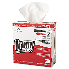 Brawny Professional Tall Dispenser All-Purpose DRC Wipers, 9.25 x 16, White, 110/Box 10 Boxes/Carton (20075)