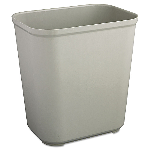Rubbermaid Commercial Fire-Resistant Wastebasket, Rectangular, Fiberglass, 7 gal, Gray (2543GRA)