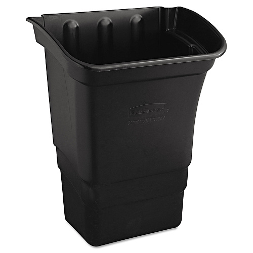 Rubbermaid Commercial Optional Utility Cart Refuse/Utility Bin, Rectangular, 8 gal, Black (335388BLA)