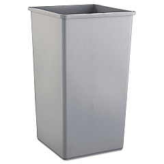 Rubbermaid Commercial Untouchable Square Waste Receptacle, Plastic, 50 gal, Gray (3959GRA)