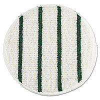 Rubbermaid Commercial Low Profile Scrub-Strip Carpet Bonnet, 19" Diameter, White/Green, 5/Carton (P269)