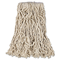 Rubbermaid Commercial Economy Cut-End Cotton Wet Mop Head, 16oz, 1" Band, White, 12/Carton (V116)