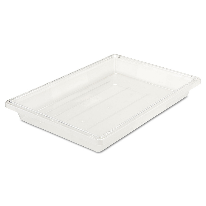 Rubbermaid Commercial Food/Tote Boxes, 5 gal, 26 x 18 x 3.5, Clear (3306CLE)