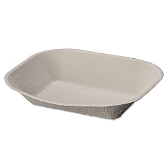 Chinet Savaday Molded Fiber Food Tray, 1-Compartment, 7 x 9, Beige, 250/Bag, 500/Carton (10405CT)