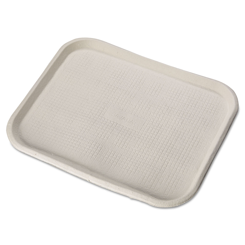 Chinet Savaday Molded Fiber Food Trays, 1-Compartment, 14 x 18, White, 100/Carton (20804CT)