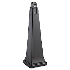 Rubbermaid Commercial GroundsKeeper Cigarette Waste Collector, Pyramid, 1 gal, Plastic/Steel, Black (257088BLA)