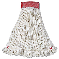 Rubbermaid Commercial Web Foot Wet Mop Head, Shrinkless, Cotton/Synthetic, White, Large, 6/Carton (A253WHI)