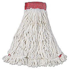 Rubbermaid Commercial Web Foot Wet Mop Head, Shrinkless, Cotton/Synthetic, White, Large, 6/Carton (A253WHI)