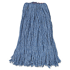 Rubbermaid Commercial Cotton/Synthetic Cut-End Blend Mop Head, 24 oz, 1" Band, Blue, 12/Carton (F51812BLU)