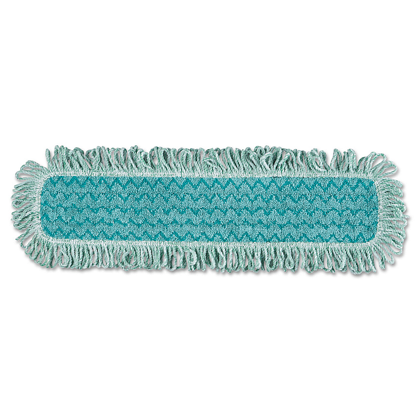 Rubbermaid Commercial HYGEN HYGEN Microfiber Fringed Dust Mop Pad, 24w x 9d, Green (Q42600GR00)