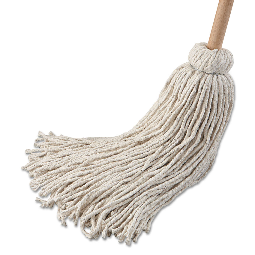 Boardwalk Handle/Deck Mops, 32 oz White Cotton Head, 54" Oak Wood Handle, 6/Pack (BWK132C)
