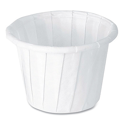 Dart Paper Portion Cups, 0.75 oz, White, 250/Bag, 20 Bags/Carton (075)
