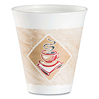 Dart Cafe G Foam Hot/Cold Cups, 12 oz, Brown/Red/White, 1,000/Carton (12X16G)