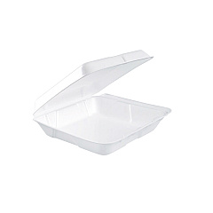 Dart Foam Hinged Lid Containers, 8 x 8 x 2.25, White, 200/Carton (80HT1R)
