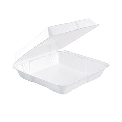 Dart Foam Hinged Lid Containers, 9.25 x 9.5 x 3, 200/Carton (95HT1R)