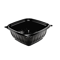 Dart PresentaBowls Pro Black Square Bowls, 12 oz, 5 x 5 x 2, Black, Plastic, 63/Bag, 8 Bags/Carton (B12SB)