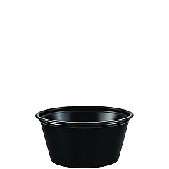 Dart Polystyrene Portion Cups, 2 oz, Black, 250/Bag, 10 Bags/Carton (P200BLK)