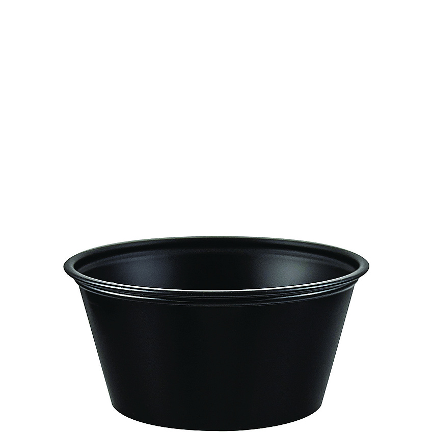Dart Polystyrene Souffle Cups, 3.25 oz, Black, 250/Bag, 10 Bags/Carton (P325BLK)