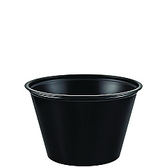 Dart Polystyrene Portion Cups, 4 oz, Black, 250/Bag, 10 Bags/Carton (P400BLK)