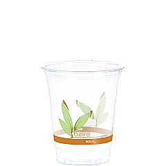 Dart Bare Eco-Forward RPET Cold Cups, 12 oz to 14 oz, Leaf Design, Clear, Squat, 50/Pack (RTP12BAREPK)