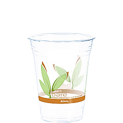 Dart Bare Eco-Forward RPET Cold Cups, 16 oz to 18 oz, Leaf Design, Clear, 50/Pack, 20 Packs/Carton (RTP16DBARECT)