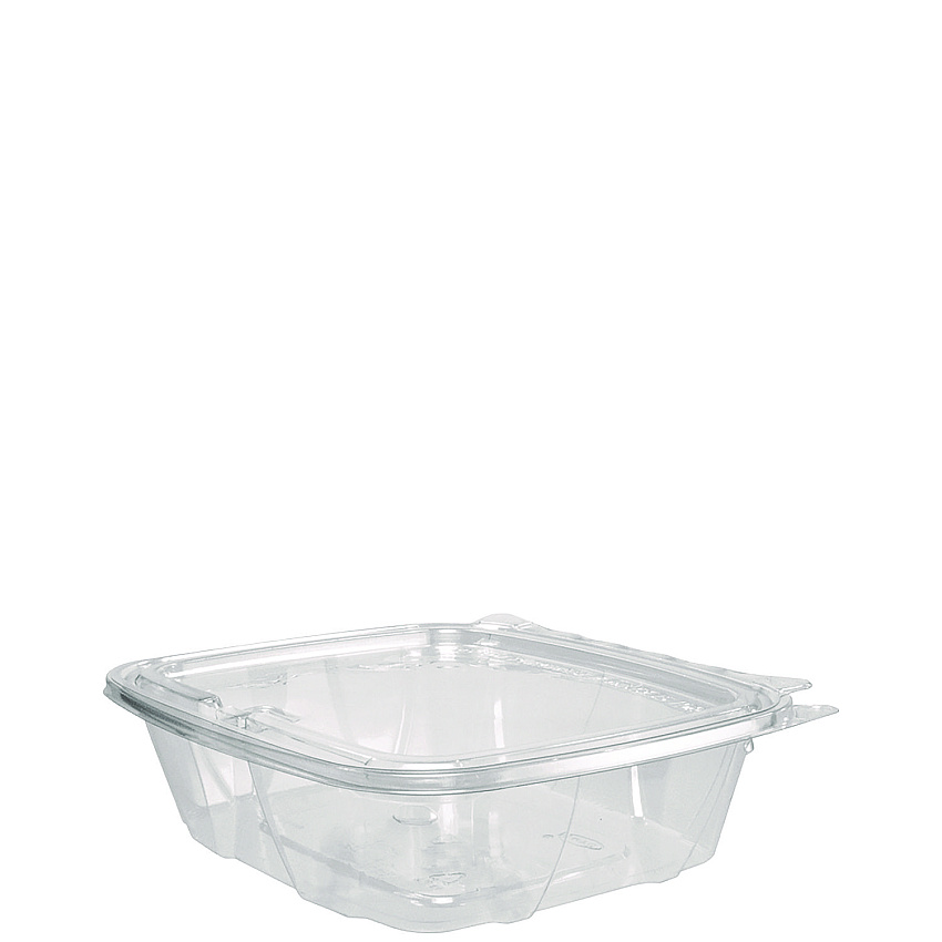 Dart ClearPac SafeSeal Tamper-Resistant, Tamper-Evident Containers, Flat Lid, 24 oz, 6.4 x 1.9 x 7.1, Clear, 100/Bag, 2 Bags/CT (CH24DEF)