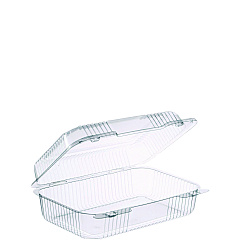 Staylock Clear Hinged Lid Containers, Oblong, 6.81 X 9.4 X 3.1, Plastic, 125/bag, 2/carton