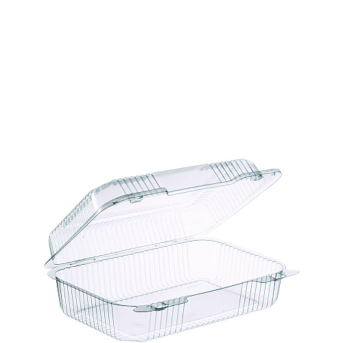 Staylock Clear Hinged Lid Containers, Oblong, 6.81 X 9.4 X 3.1, Plastic, 125/bag, 2/carton