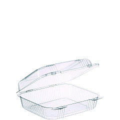 Dart StayLock Clear Hinged Lid Containers, 7.8 x 8.3 x 3, Clear, Plastic, 125/Bag, 2 Bags/Carton (C51UT1)