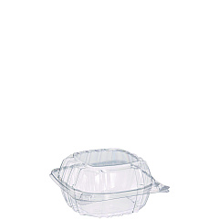 Dart ClearSeal Hinged-Lid Plastic Containers, 5.8 x 6 x 3, Clear, 500/Carton (C57PST1)