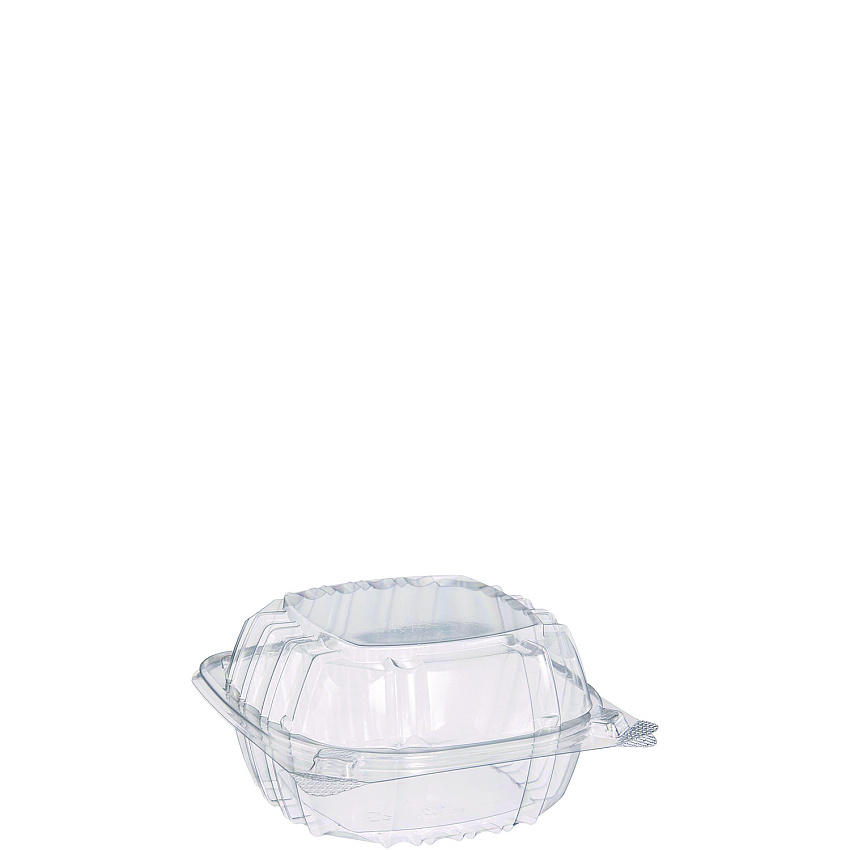 Dart ClearSeal Hinged-Lid Plastic Containers, 5.8 x 6 x 3, Clear, 500/Carton (C57PST1)