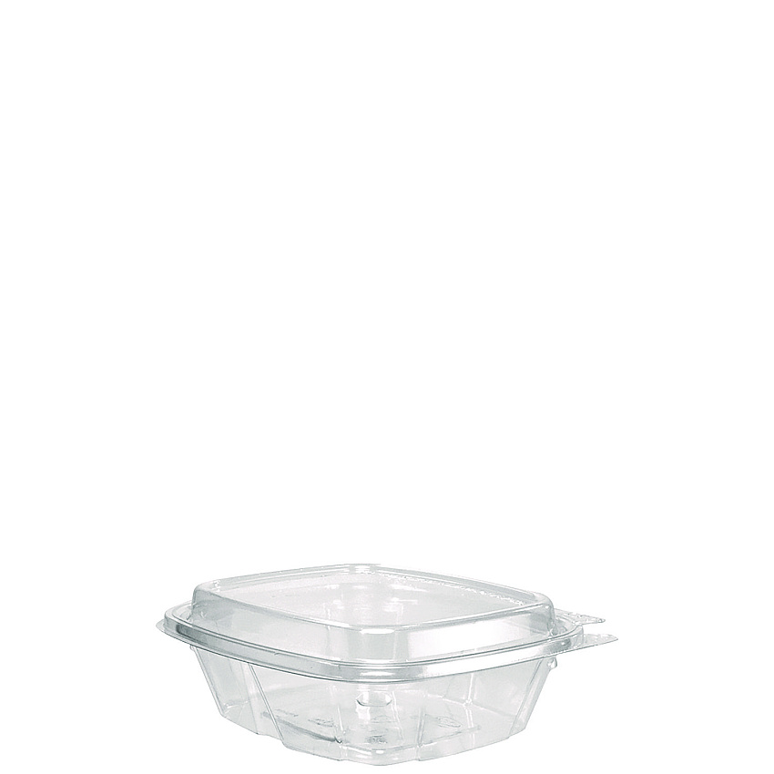Dart ClearPac SafeSeal Tamper-Resistant/Evident Containers, Domed Lid, 8 oz, 4.9 x 1.9 x 5.5, Clear, Plastic, 100/Bag, 2 Bags/CT (CH8DED)