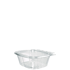 Dart ClearPac SafeSeal Tamper-Resistant, Tamper-Evident Containers, Flat Lid, 16 oz, 4.9 x 2.5 x 5.5, Clear, 100/Bag, 2 Bags/CT (CH16DEF)
