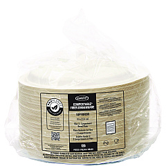 Dart Compostable Fiber Dinnerware, ProPlanet Seal, 3-Compartment Plate, 10" Diameter, Ivory, 500/Carton (10PFBR3R)