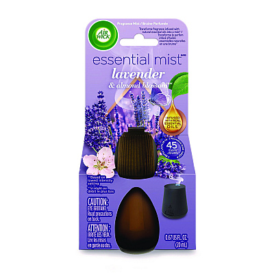 Air Wick Essential Mist Refill, Lavender and Almond Blossom, 0.67 oz Bottle, 6/Carton (98552)